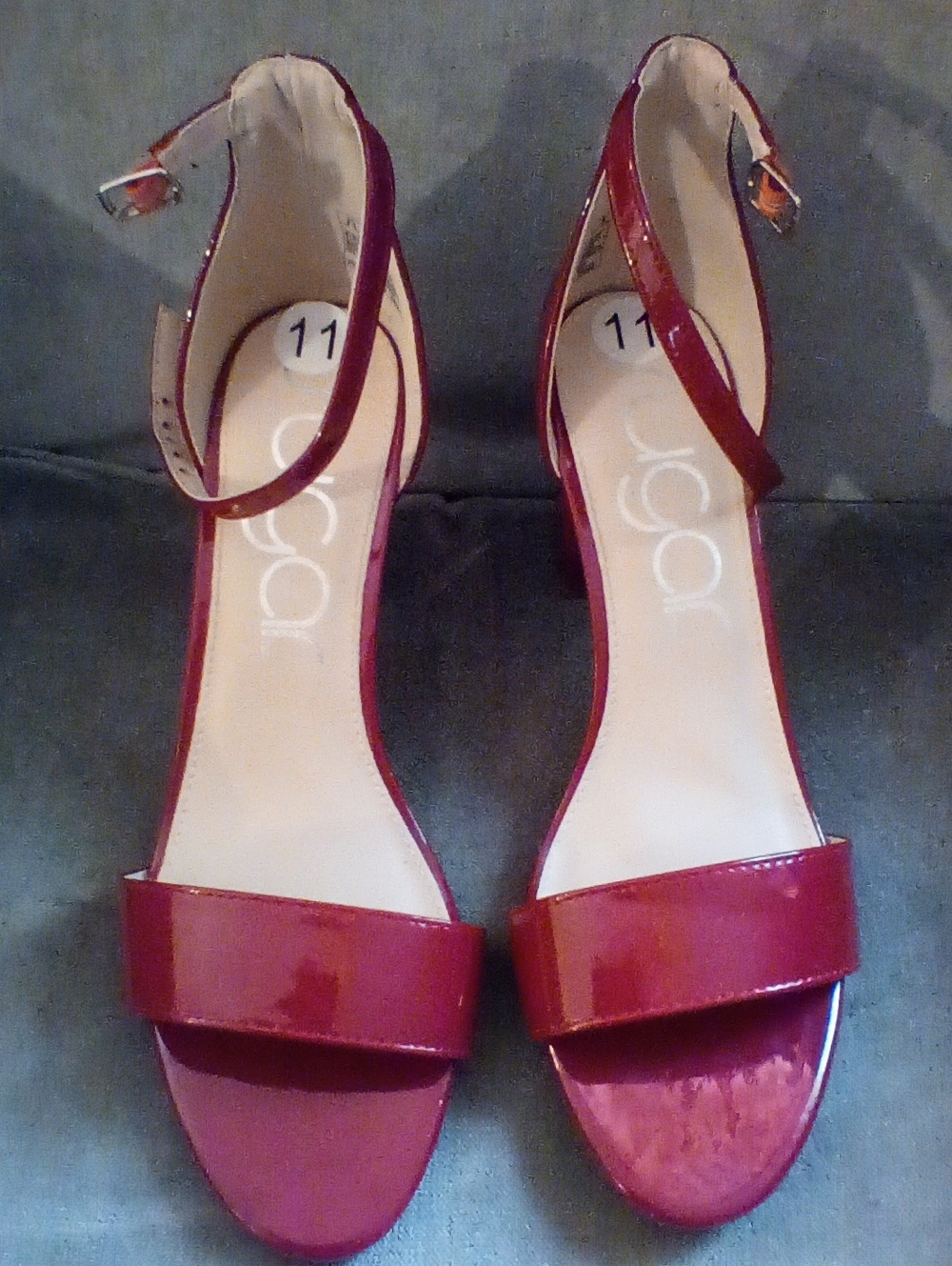 Ankle-Strap Open-Toe Sandals in Burgundy